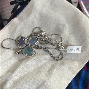 Brighton Silver Necklace with Purple, Blue, and Green Stones